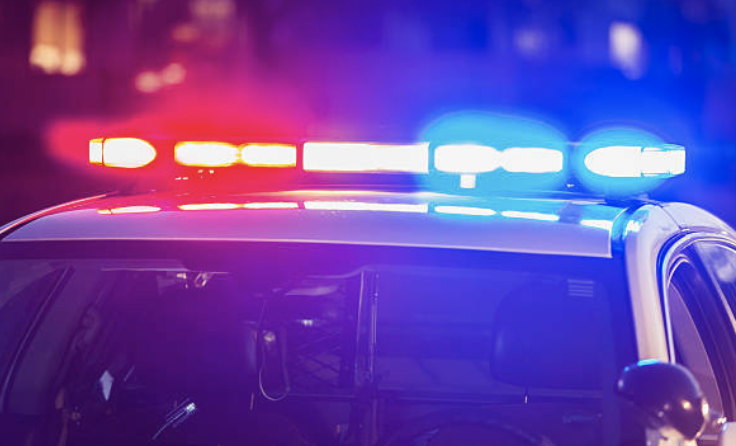 Flashing police lights image