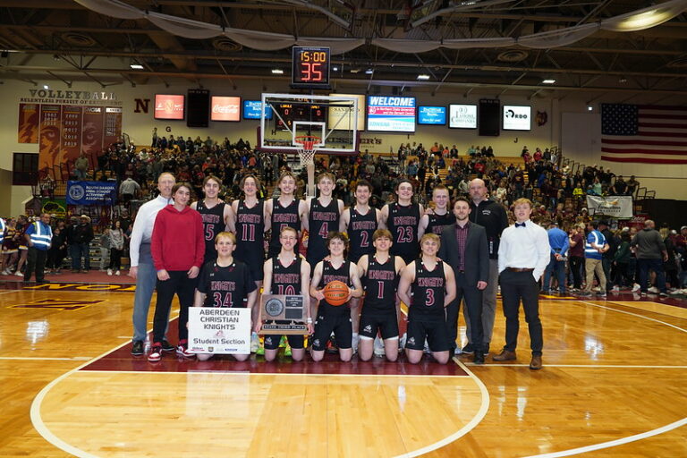 Aberdeen Christian took third place at the State B boys basketball tournament. SDPB photo