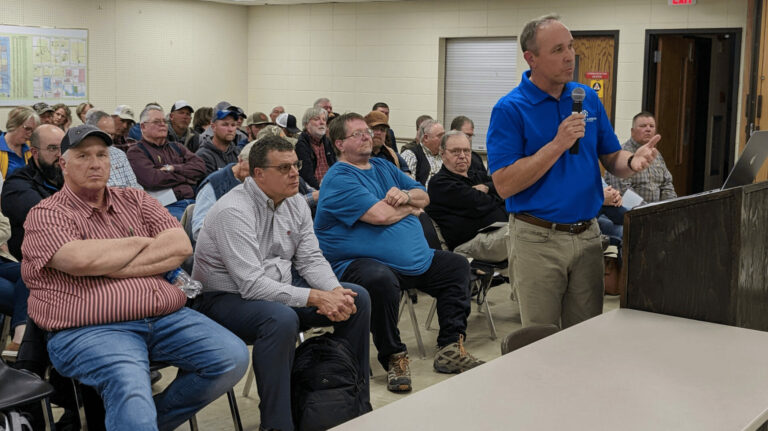 Trevor Jones of Summit Carbon Solutions speaks during the Brown County Planning and Zoning Commission meeting on Tuesday, April 18. Aberdeen Insider photo by Scott Waltman