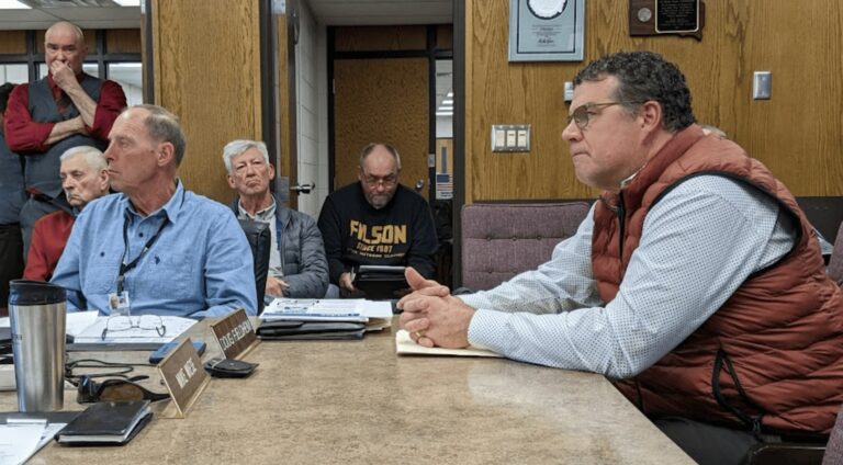 Jim Seuer, CEO of Glacial Lakes Energy, speaks to Brown County commissioners about the need for Summit Carbon Solution's carbon sequestration pipeline during the county meeting on Thursday, April 6. Aberdeen Insider photo by Scott Waltman