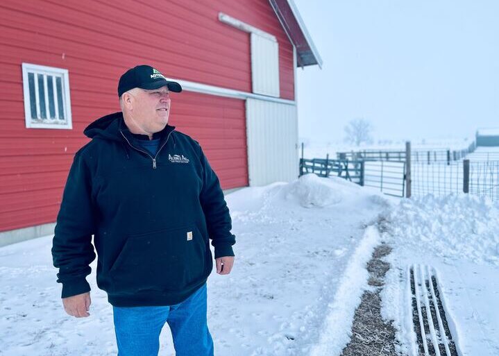 Craig Schaunaman, who farms thousands of acres near Aberdeen, looks out over his family farm. South Dakota Searchlight photo by Joshua Haiar