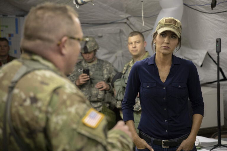 Gov. Kristi Noem visits troops during the 2019 Golden Coyote Exercise at Rapid City in 2019. Photo courtesy of U.S. Army Reserve