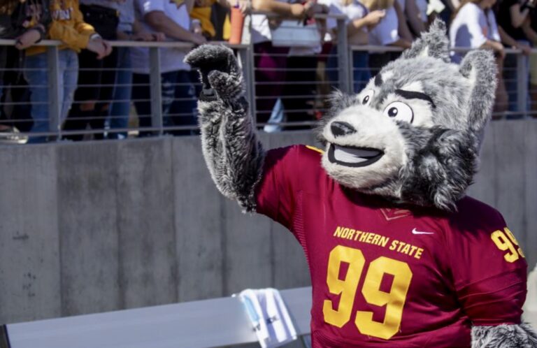 Northern State University's mascot Thunder enrollment