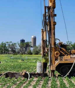 Survey equipment for Summit is used to extract soil borings. tax credits