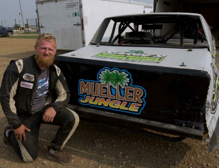 Colton Fryer's Street Stock car is sponsored by Chris Mueller and the Mueller Jungle. Photo by Robb Garofalo