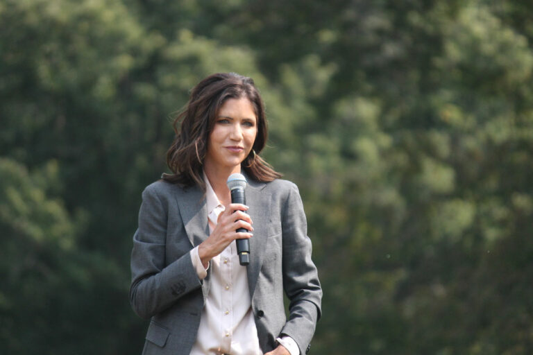 South Dakota Gov. Kristi Noem, shown in 2020 in Nebraska, has had five chiefs of staff since being sworn in as governor. Phot courtesy of Matt Johnson / Wikimedia Commons