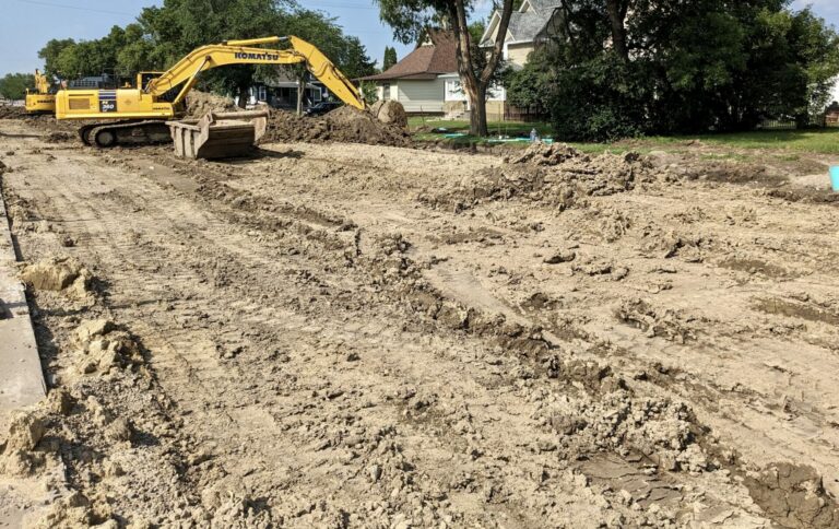 Reconstruction of South Dakota Street to Sixth Avenue Southeast will continue though the summer. Aberdeen Insider photo by Scott Waltman