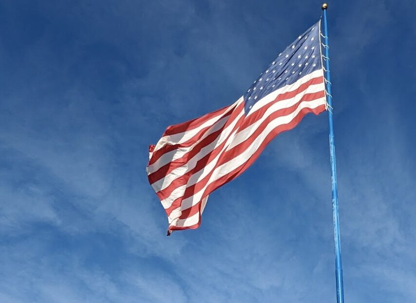 The stars and stripes waves over the Circle of Flags at Wylie Park. Aberdeen Insider photo by Scott Waltman