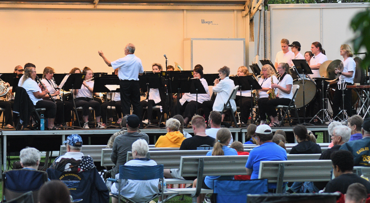 The Aberdeen Municipal Bond performed at Wylie Park Tuesday as part of the Fourth of July festivities prior to the fireworks show. Aberdeen Insider photo by Elisa Sand