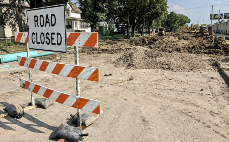 The intersection of South Dakota Street and Third Avenue Southeast closed Wednesday, July 5 as construction on Dakota continues. Aberdeen Insider photo by Scott Waltman