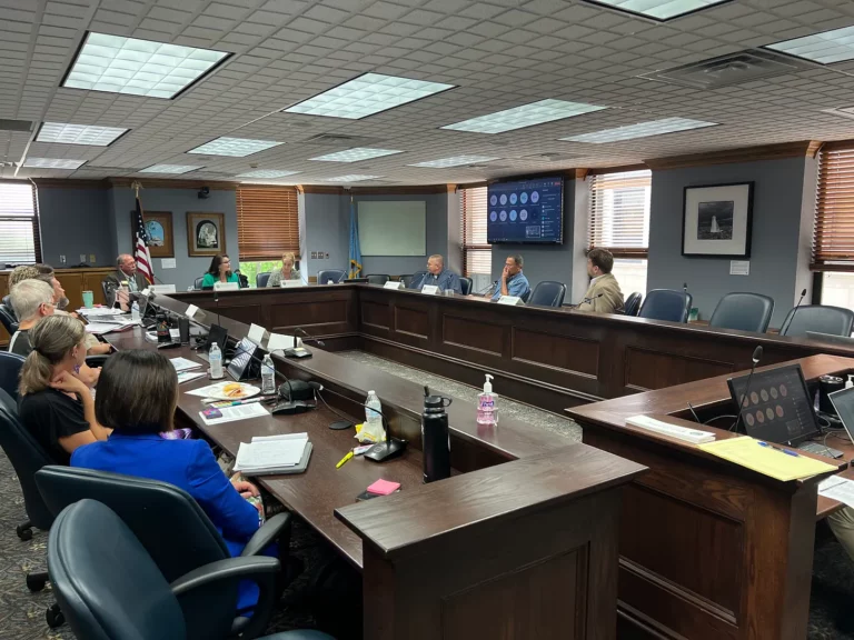 Members of the Secretary of State’s election audit committee meet in the state Capitol. Dakota Scout photo by Austin Goss