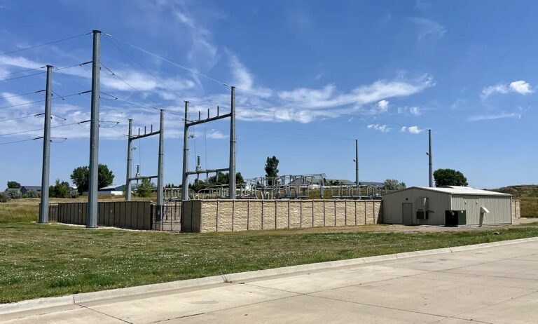 An electricity substation in Pierre. Dakota Scout photo by Austin Goss
