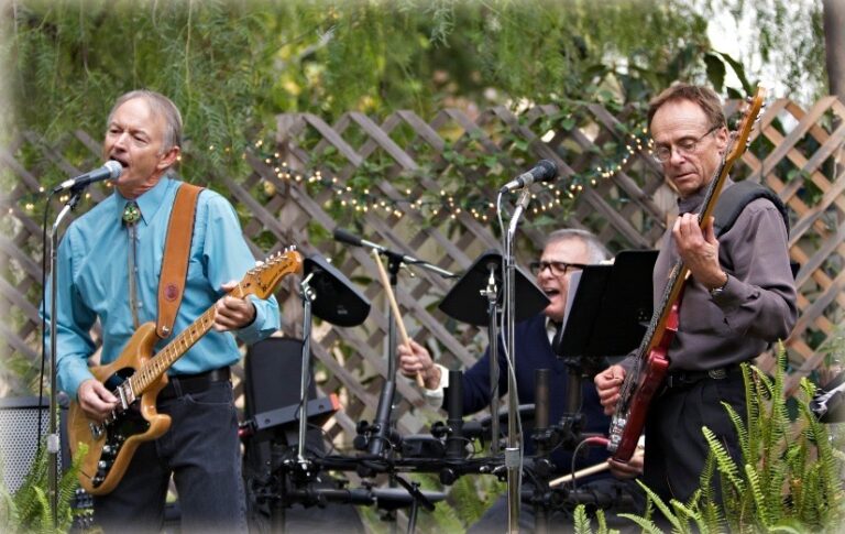 Howard Skinner, left, Chris Tejeda on drums and Dennis Schaller play a show in California. Skinner and Schaller have moved to Aberdeen and comprise the band The Tune Drivers. Courtesy photo