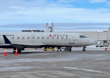 SkyWest provide commercial air service through Delta Airlines at Aberdeen Regional Airport. Aberdeen Insider photo by Elisa Sand