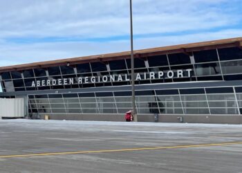 Aberdeen Regional Airport has two commercial flights per day to Minneapolis. The number of seats per flight could drop from 50 to 30 in the future. Aberdeen Insider photo by Elisa Sand.