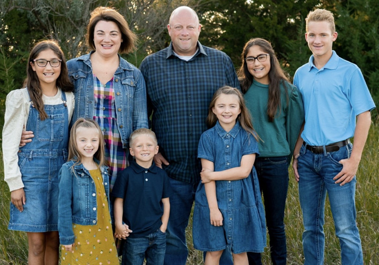 The Katie and Zach Peterson family of Aberdeen has been honored as South Dakota's 2023 Angels in Adoption honoree. Photo courtesy of U.S. Rep. Dusty Johnson