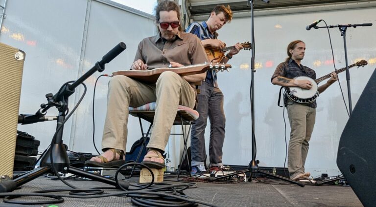 Members of the bluegrass bands Humbletown and The Clover Fold played in Central Park on Friday, Sept. 8 as part of Prairie Winds event. Aberdeen Insider photo by Scott Waltman