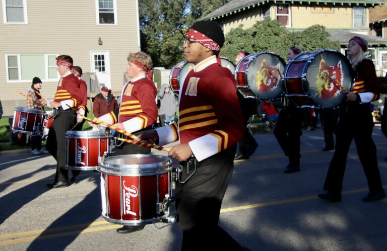 The Northern State Marching Wolves always lead the homecoming parade down Main Street. This year's parade begins at 9 a.m. Saturday, Oct. 5. Aberdeen Insider photo by Scott Waltman. 2023 parade