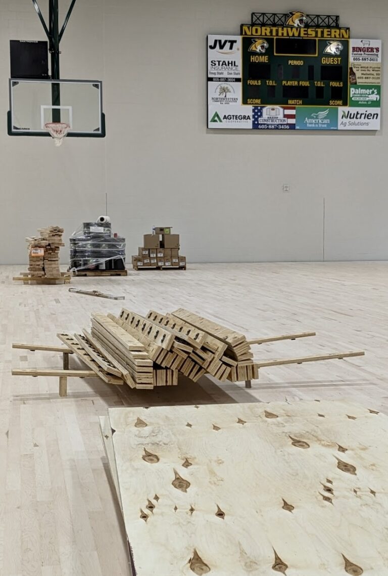 The Northwestern School District has a new gym that will have room for three volleyball courts and 1,000 fans. Aberdeen Insider photo by Scott Waltman