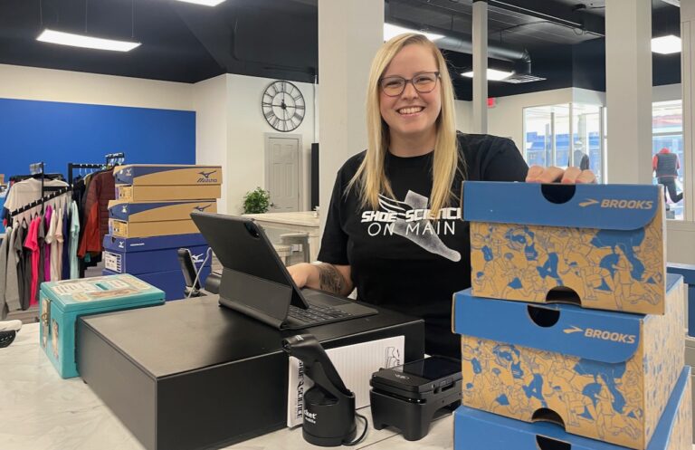 McKenzie Farmen is reopening Shoe Science on Main Street. Aberdeen Insider photo by Elisa Sand