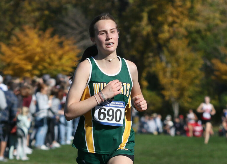 Ella Boekelheide of Northwestern placed second in the state Class B girls high school cross-country meet. Photo courtesy of South Dakota Public Broadcasting