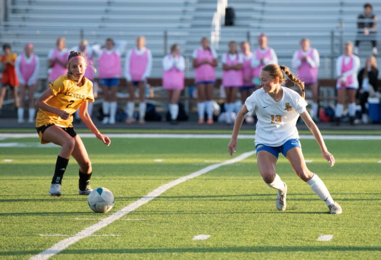 Aberdeen Central's Kaylee Kiesow approaches the ball during a Class AA girls soccer semifinal Tuesday, Oct. 10 in Mitchell. The Kernels defeated Central in penalties to advance to the state championship game. Aberdeen Insider photo by Troy McQuillen