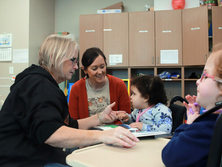 South Dakota School for the Blind and Visually Impaired Superintendent Jessica Vogel often fills in as a substitute teacher in different classrooms. Aberdeen Insider photo by Symmone Gauer