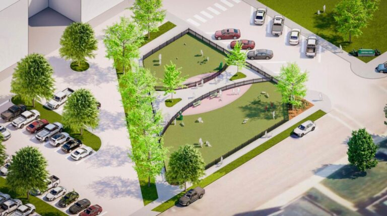 The Aberdeen Area Downtown Association would like to raise money to develop land west of Central Park into a dog park. Courtesy illustration from the Downtown Association