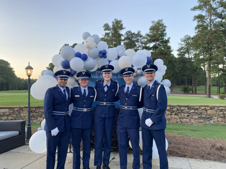 Junior Sadie Bengs, center, was named commander of the Air Force ROTC Detachment 160 Honor Guard at the University of Georgia. Courtesy photo