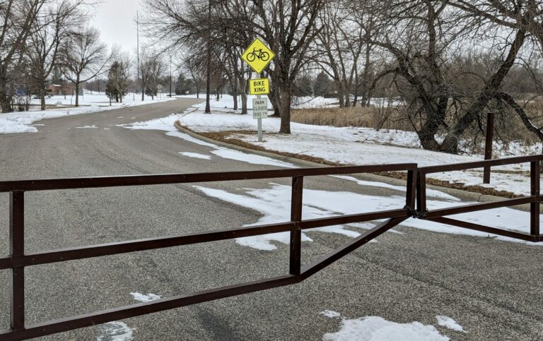 Because the large flag pole was damaged during the winter storm at Christmastime, Wylie Park is closed. Aberdeen Insider photo by Scott Waltman