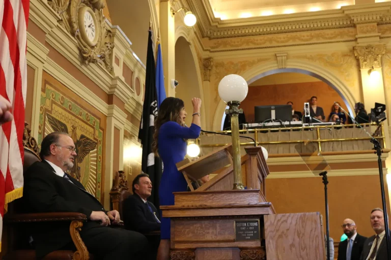 Gov. Kristi Noem gave her State of the State Address Tuesday, Jan. 9 at the South Dakota Capitol in Pierre. South Dakota News Watch photo