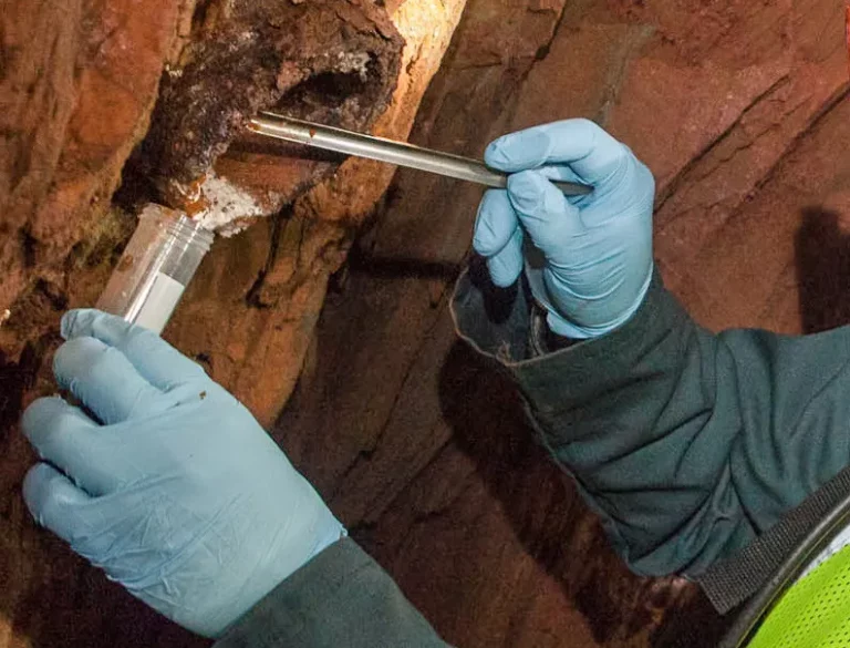 A researcher from South Dakota Mines gathers microbes from Sanford Underground Research Facility. Courtesy photo