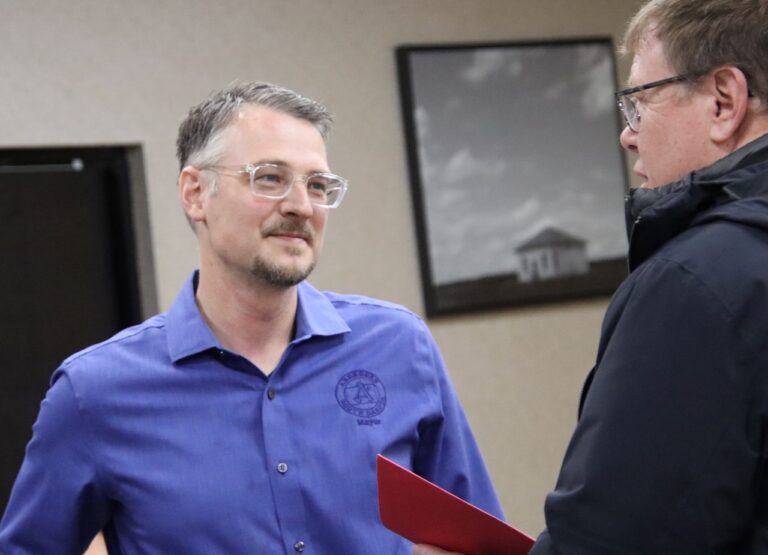 Mayor Travis Schunaman spoke about Aberdeen's resilience during his 2024 state of the city address on Thursday, March 7. Aberdeen Insider photo by Elisa Sand