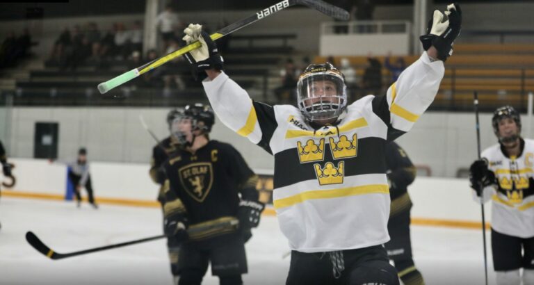 Aberdeen Central High School graduate Hailey Holland is a finalist for the NCAA Division III women's hockey player of the year award. She recently completed her college career at Gustavus Adolphus College in St. Peter, Minn. Photo courtesy of Jordan Modjeski/Adolphus