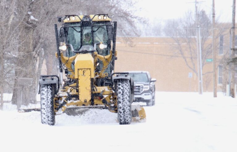Plows were out clearing Aberdeen streets on Monday, March 25 after the city received more than 8 inches of snow in recent days. Aberdeen Insider photo by Scott Waltman