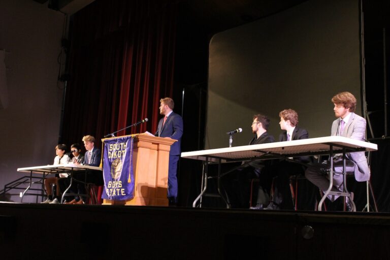 South Dakota Boys State features several interactive opportunities including a debate between candidates running for governor. Photo courtesy of South Dakota Boys State.