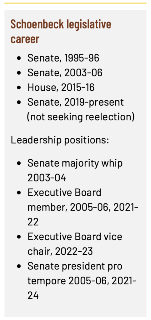 Lee Schoenbeck career graphic