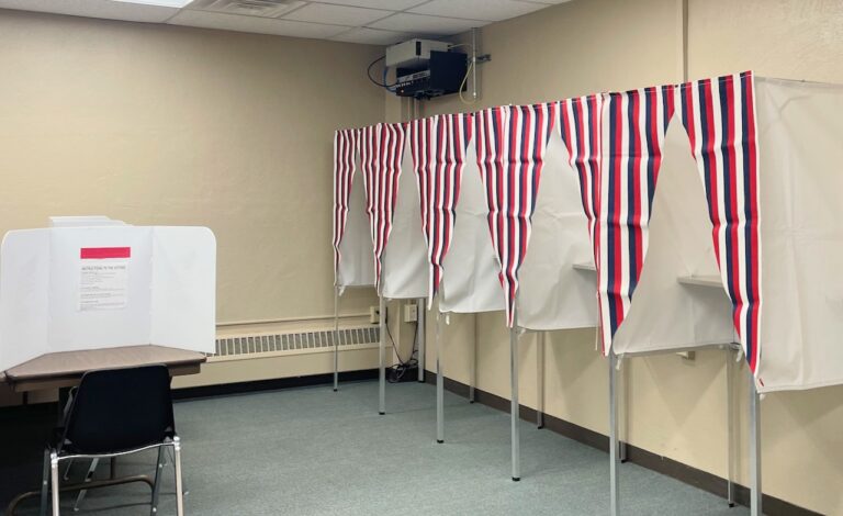 Absentee voting begins in South Dakota on Friday, April 19. In Brown County, voting booths are set up in the basement of the Brown County Courthouse. Aberdeen Insider photo by Elisa Sand