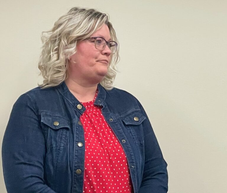 Assistant Superintendent Camille Kaul has been recognized as the South Dakota Outstanding Curriculum Leader of the Year. She received the news in a surprise announcement at the Monday, April 22 Aberdeen Public Board of Education meeting. Aberdeen Insider photo by Elisa Sand