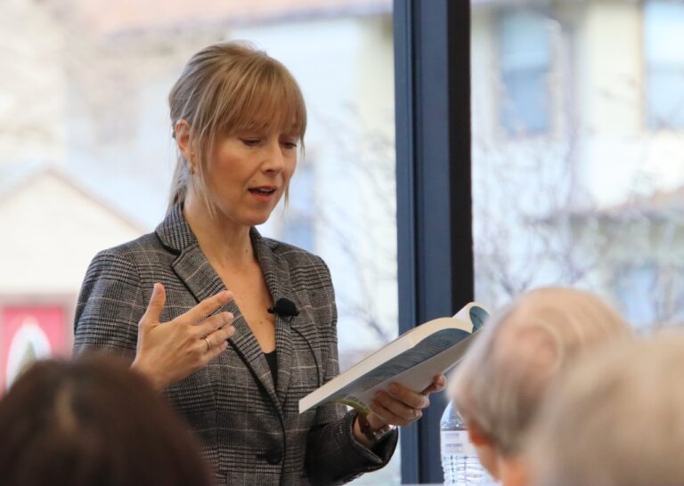 Sarah Smarsh read excerpts from her book "Heartland" at the Big Read author talk at K.O. Lee Aberdeen Public Library on Thursday, April 25. Aberdeen Insider photo by Elisa Sand