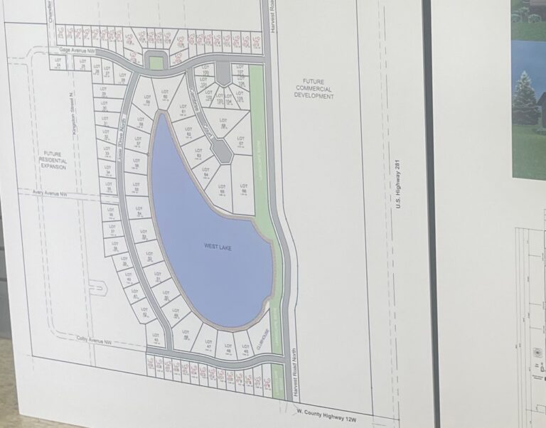A map of the West Lake Development planned for the west side of Aberdeen. Aberdeen Insider photo by Elisa Sand.
