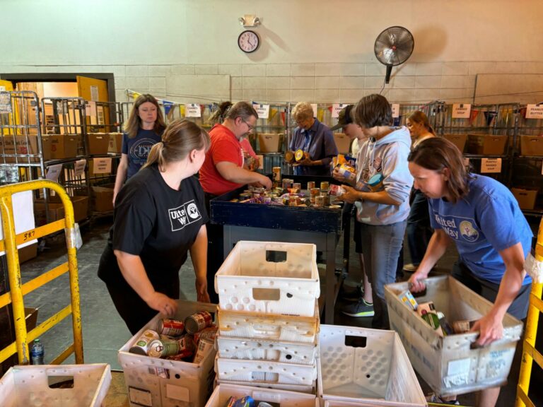 More than 16,000 pounds of food were gathered during the 2024 National Association of Letter Carriers Stamp Out Hunger Food Drive. Most of the food was collected and sorted on Saturday, May 11. Volunteers gathered at the post office to help with the undertaking. The donations go to local food pantries. Photo courtesy of United Way of Northeastern South Dakota.