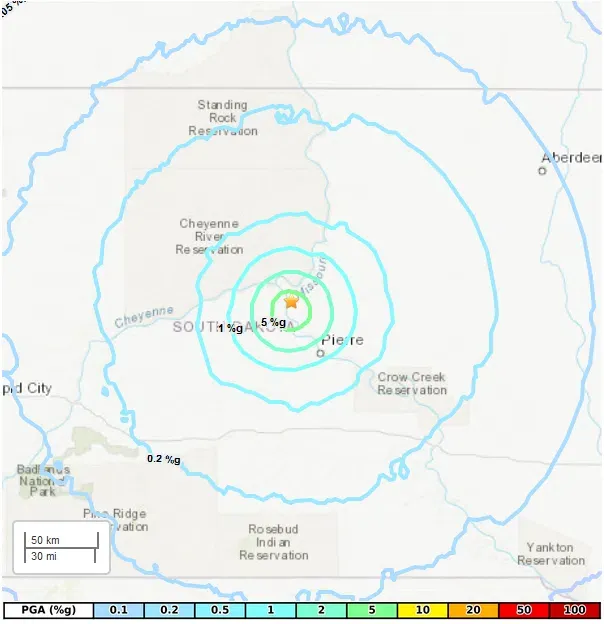 Pierre area earthquake
