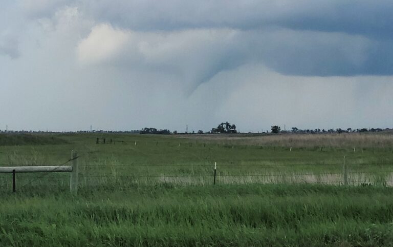 A funnel cloud was spotted around 6:30 p.m. on Sunday, June 2 near Columbia. No damage was reported and a touchdown has not been confirmed. Courtesy photo from Erin Doering.