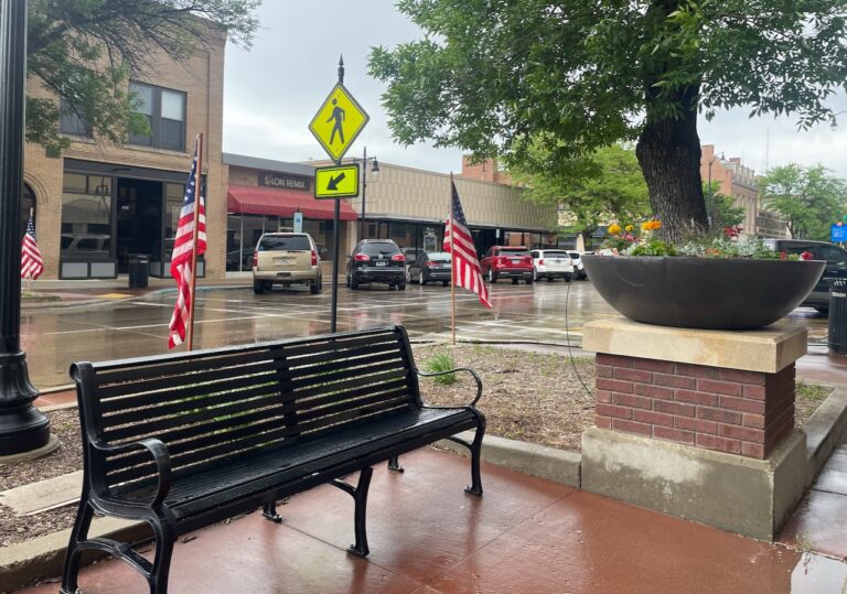 Downtown features like these benches and flower arrangements are just some of the items that have been purchased using a Business Improvement District occupation tax. The city is in the process of considering an increase to that tax. Aberdeen Insider photo by Elisa Sand.