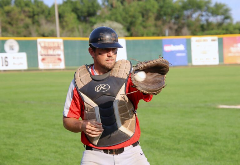 Kelly Coates warms up before an Aberdeen Circus game against Groton Locke Energy earlier this summer. His first book, "Teammates," was recently published. Aberdeen Insider photo by Robb.Garofalo.