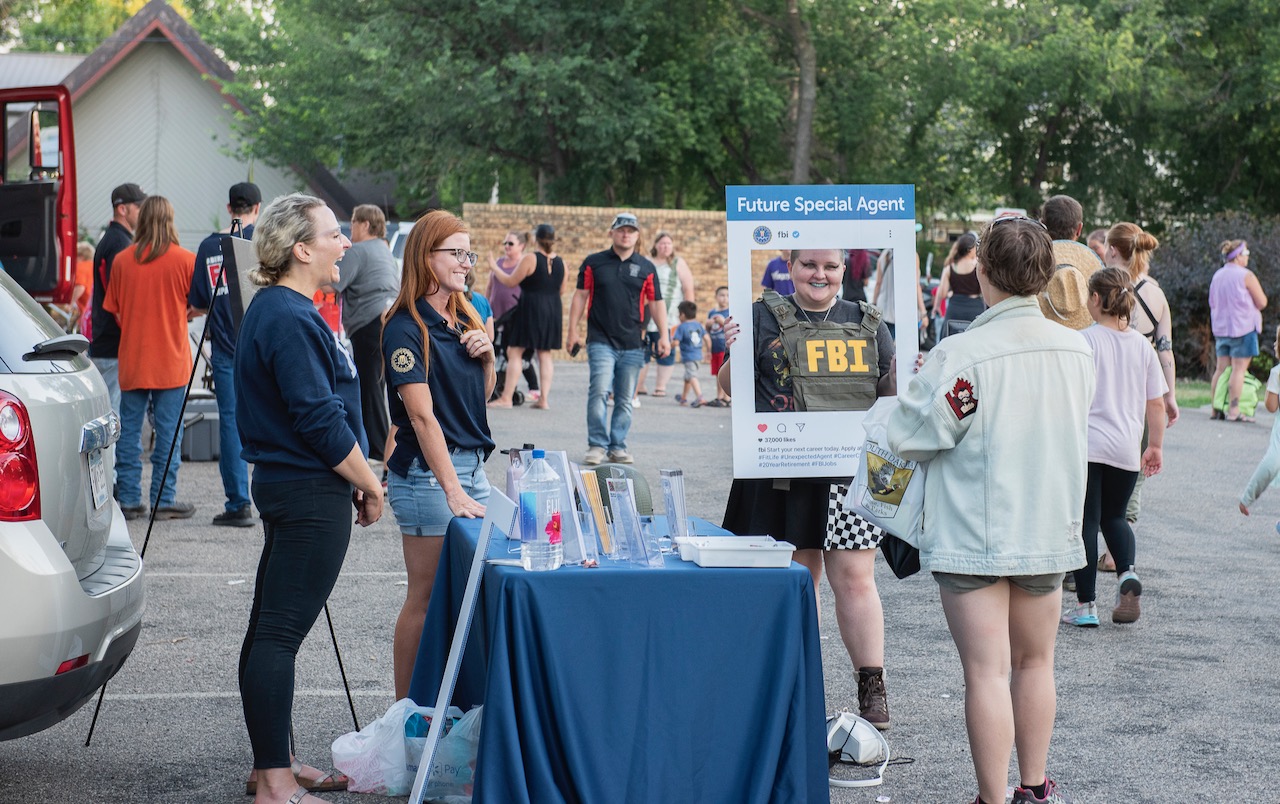 A host of organizations set up booths at Melgaard Park for National Night Out. Aberdeen Insider photo by Troy McQuillen.