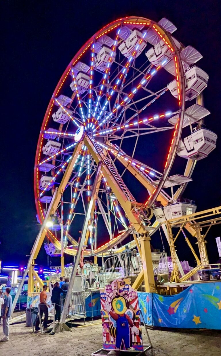 The Ferris wheel lights the carnival midway on Friday, Aug. 16 at the Brown County Fair. Aberdeen Insider photo by Scott Waltman.