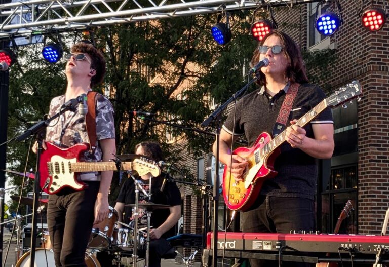 The Red Roses band from Chicago plays during the final show of the downtown summer concert series Thursday, Aug. 22 at Malchow Plaza. Aberdeen Insider photo by Scott Waltman.