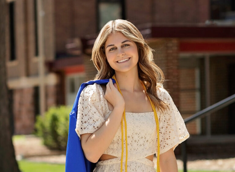 Aberdeen Central High School graduate Miranda Maas begins her first semester as a student at the University of South Dakota with 56 credits. Courtesy photo.